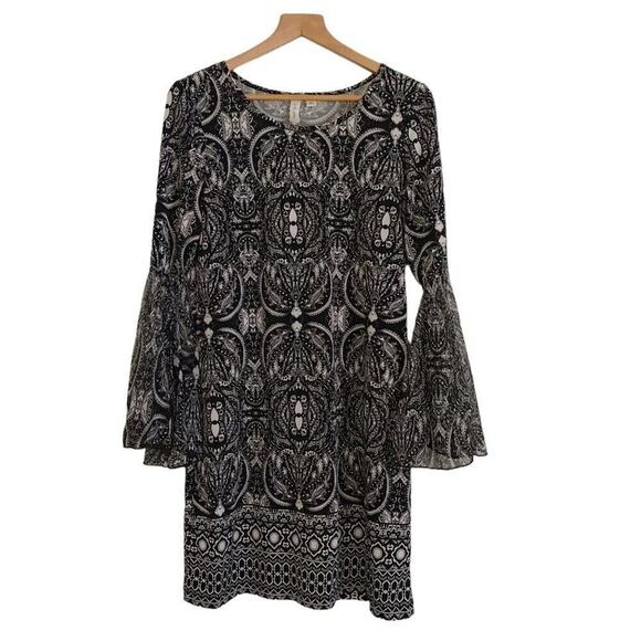 Tacera Dress Size Medium Petite Black Flutter Sleeve Feminine Romantic - Picture 4 of 10